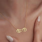Rose Gold Infinity Heart Double Initial Necklace - Romantic Symbol