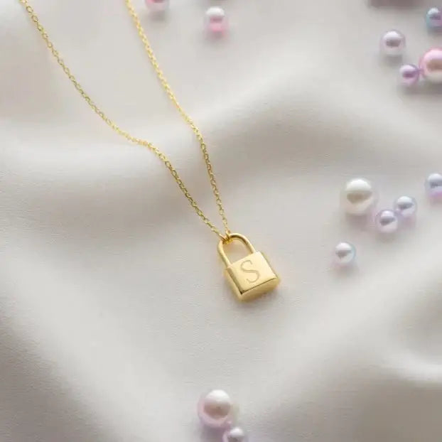 Initial 2025 padlock necklace
