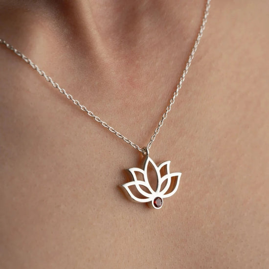 18 Carat Gold Lotus Necklace - A golden bloom inspired by Arabian tales, symbolizing purity and elegance, crafted for timeless grace.