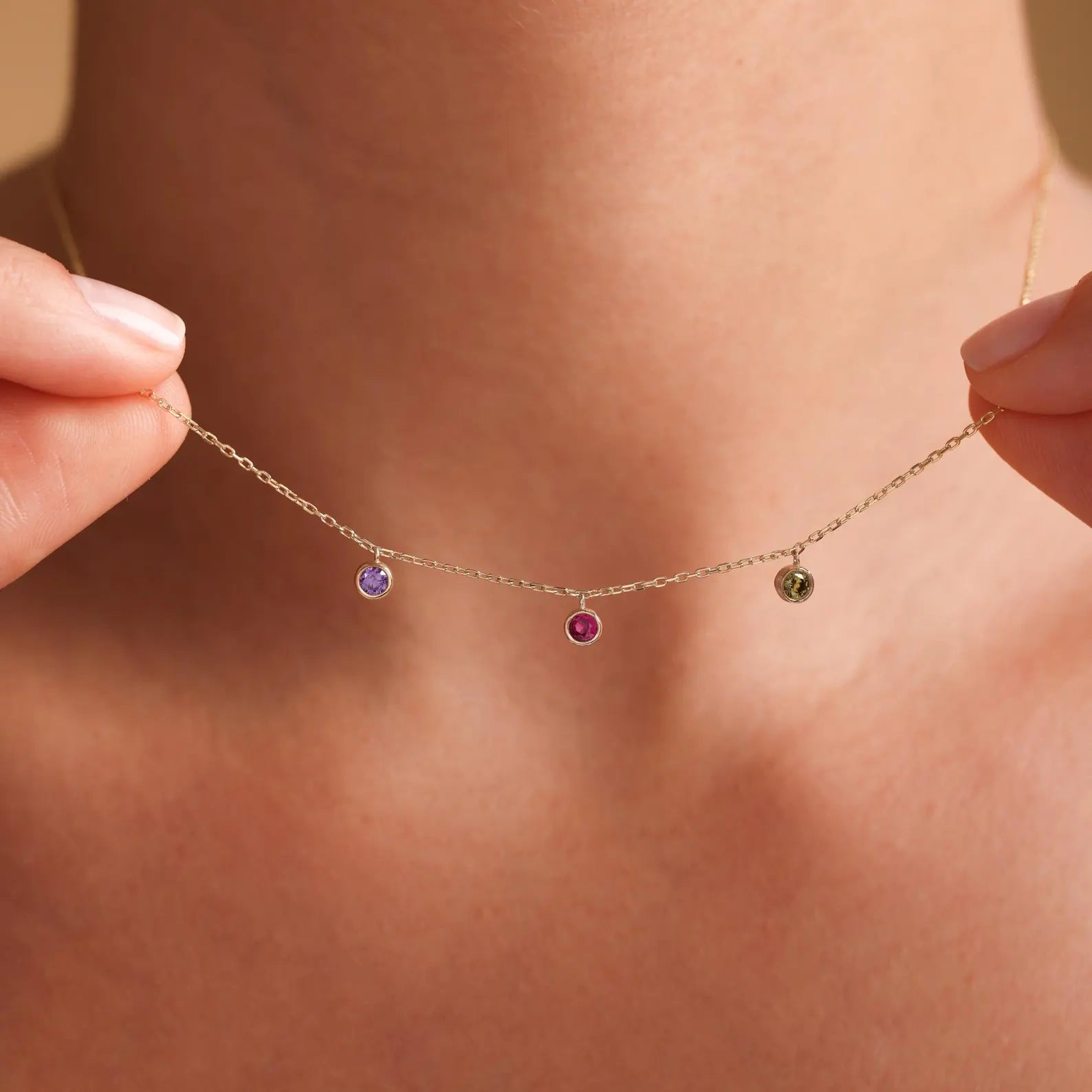 Gold Birthstone Necklace for Mom – Handmade in UAE


