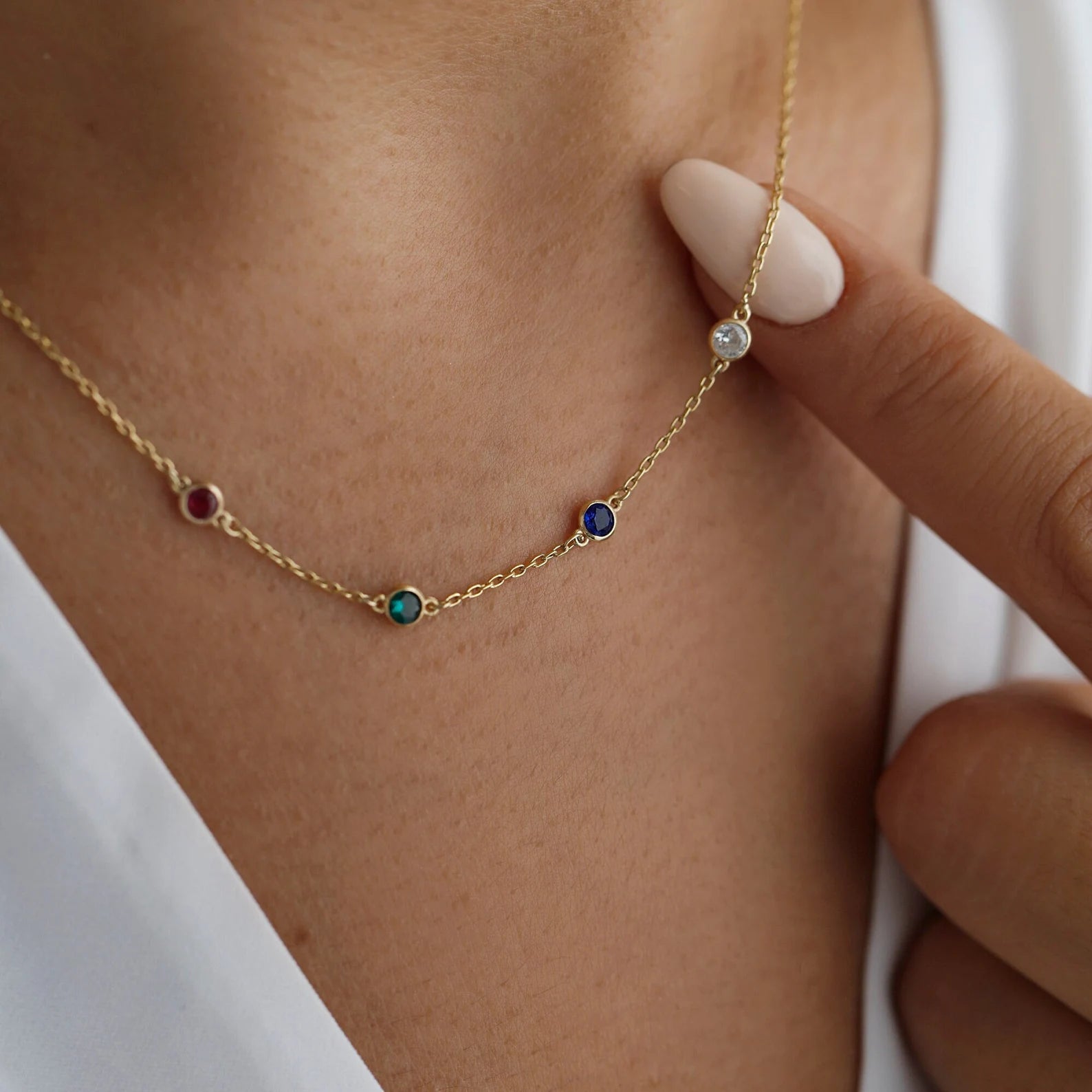 Birthstone Necklace for Her in 18K Gold – UAE Personalized Gifts for Her

