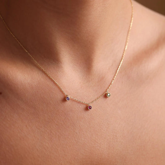 Family Birthstone Necklace in Gold – Personalized Jewelry UAE

