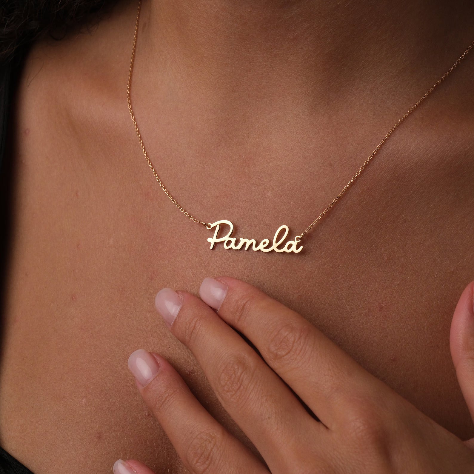 Get Your Personalized Name Necklace Today. Order Your Gold Name Necklace from Burst of Arabia.