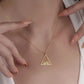 18 Carat Gold Pyramid Shaped Necklace - Geometric Elegance for a Timeless Statement