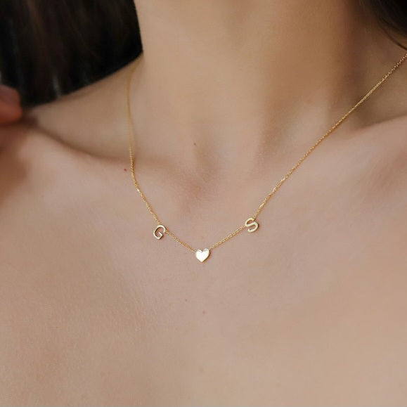 Sideswept Double Initial Necklace | Asteria Jewellery SA