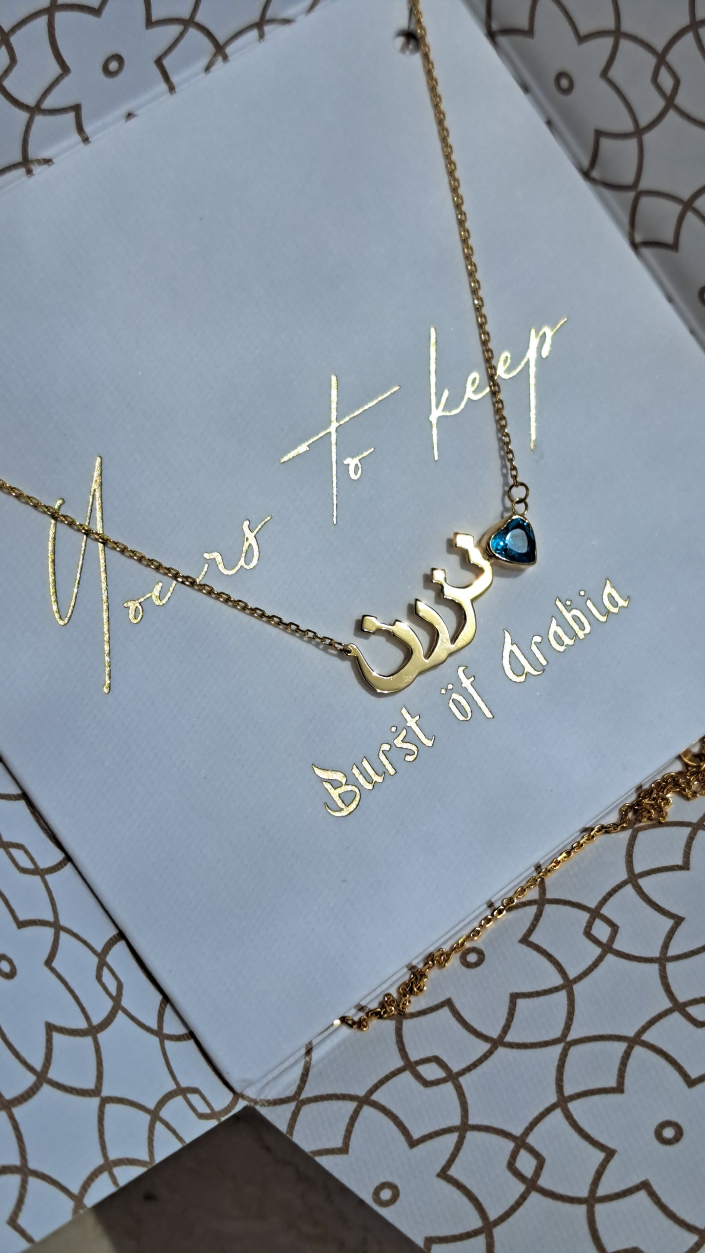 Arabic Birthstone Name Necklace