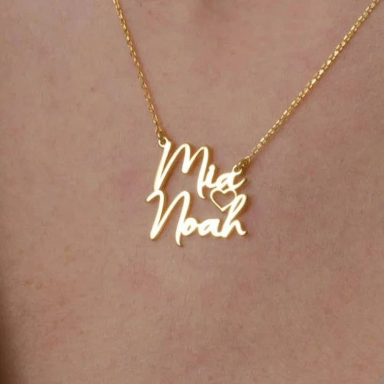 Gold Two Names Necklace - 