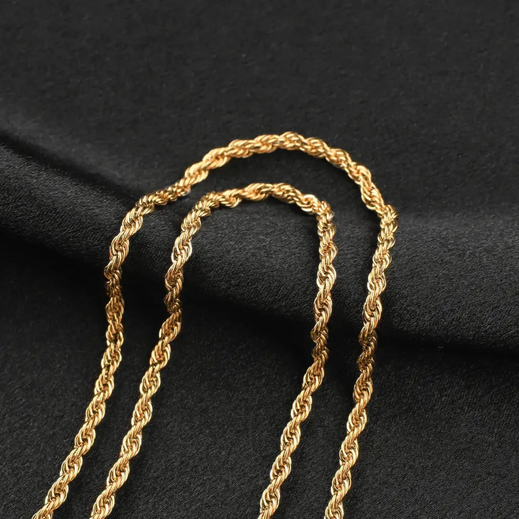 Luxury Rope Chain Initial Necklace made of genuine 18k solid gold and personalized with the letters/numbers of your choice. A thoughtful luxury anniversary gift for your boyfriend or husband, and the perfect expensive birthday gift for a father or a brother.