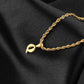 Luxury Rope Chain Initial Necklace made of genuine 18k solid gold and personalized with the letters/numbers of your choice. A thoughtful luxury anniversary gift for your boyfriend or husband, and the perfect expensive birthday gift for a father or a brother.