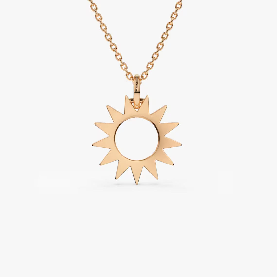 18 Carat Gold Sunshine Necklace - Radiant elegance, symbolizing warmth and positivity, embracing the enduring radiance of Arabian heritage in the heart of the UAE.