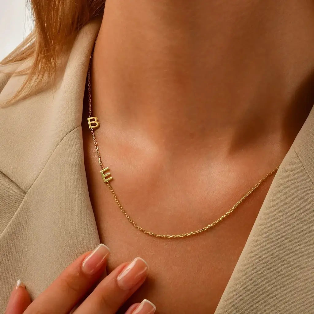 Sideways Initials Necklace