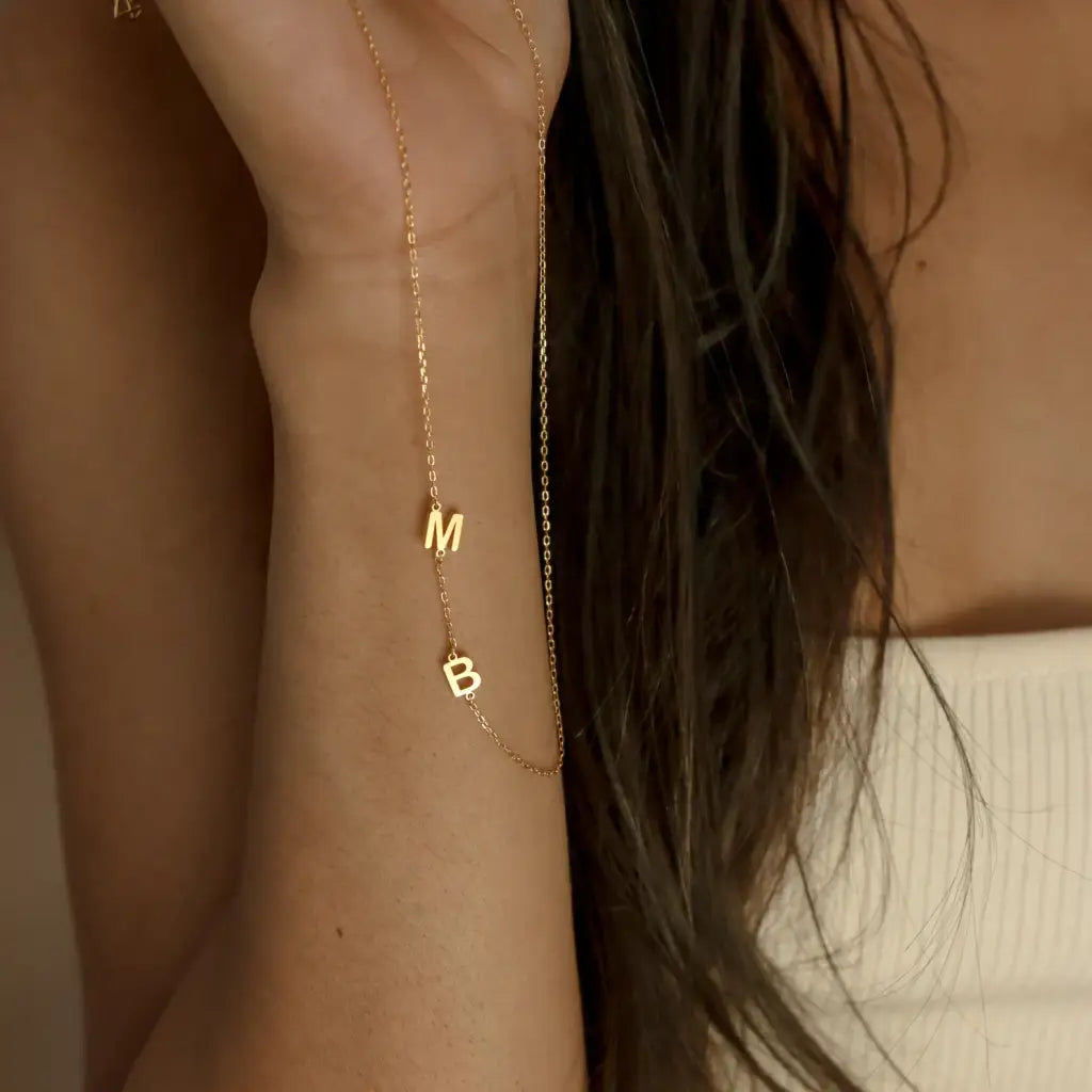 Sideways Initials Necklace