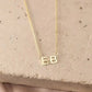 Gold Two Letters Heart Necklace Personalized, designed and handcrafted in the UAE.