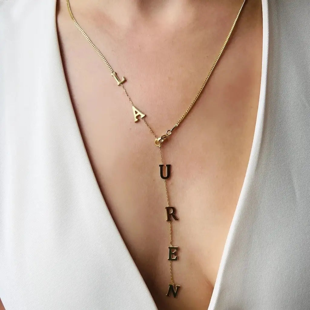 Y-Shaped Letter Gold Necklace. Designed and handcrafted in the UAE. This Y-Shaped Letter Gold Necklace is locally handcrafted with the highest quality materials and artisans available in Dubai.