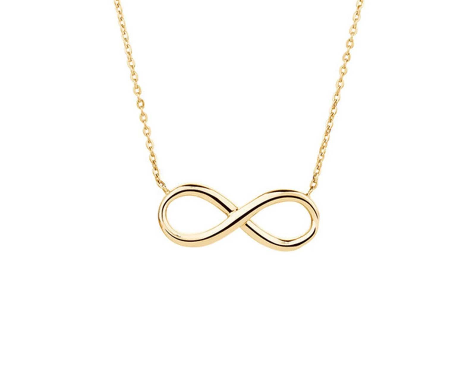 18 Carat Gold Infinity Necklace - A symbol of timeless union, capturing the enduring connections and infinite elegance inspired by Arabian jewelry in the heart of the UAE.