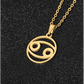 Cancer 18K gold zodiac horoscope necklace for men. A thoughtful luxury anniversary gift for your boyfriend or husband, and the perfect expensive birthday gift for a father or a brother.