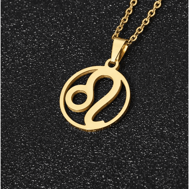 Leo 18K gold zodiac horoscope necklace for men. A thoughtful luxury anniversary gift for your boyfriend or husband, and the perfect expensive birthday gift for a father or a brother.