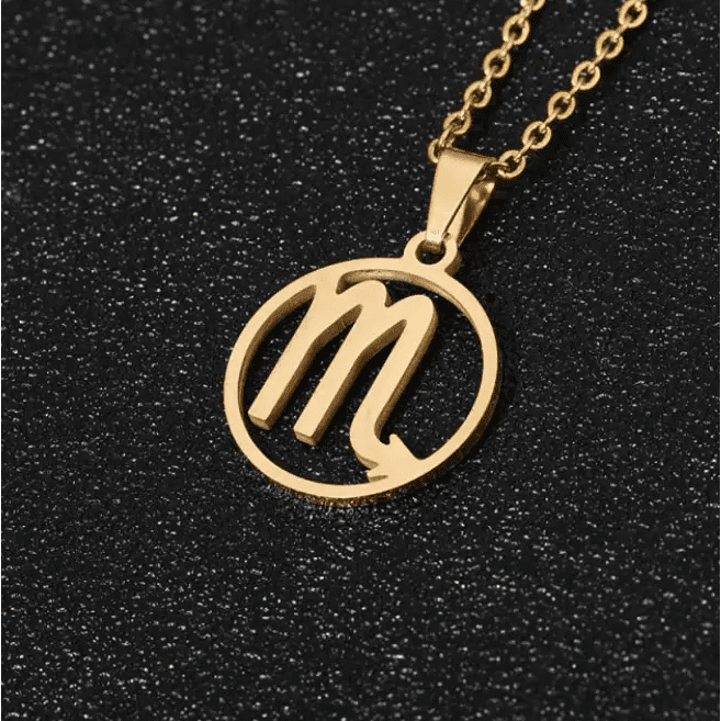 Scorpio 18K gold zodiac horoscope necklace for men. A thoughtful luxury anniversary gift for your boyfriend or husband, and the perfect expensive birthday gift for a father or a brother.