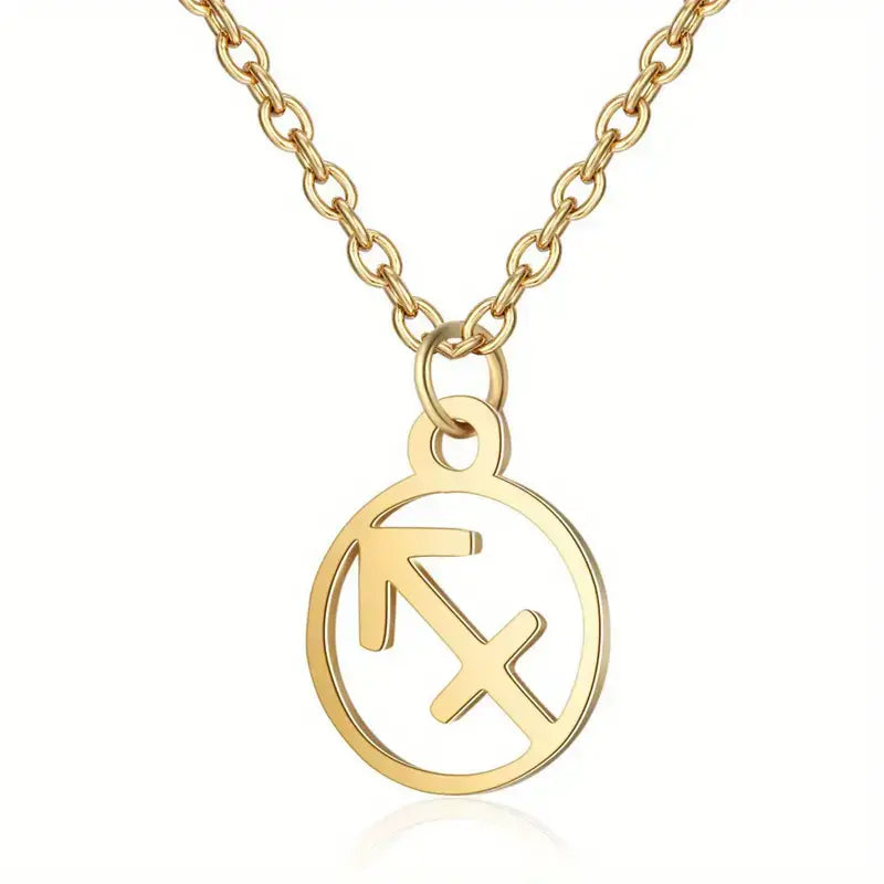 Sagittarius 18K gold zodiac horoscope necklace for men. A thoughtful luxury anniversary gift for your boyfriend or husband, and the perfect expensive birthday gift for a father or a brother.